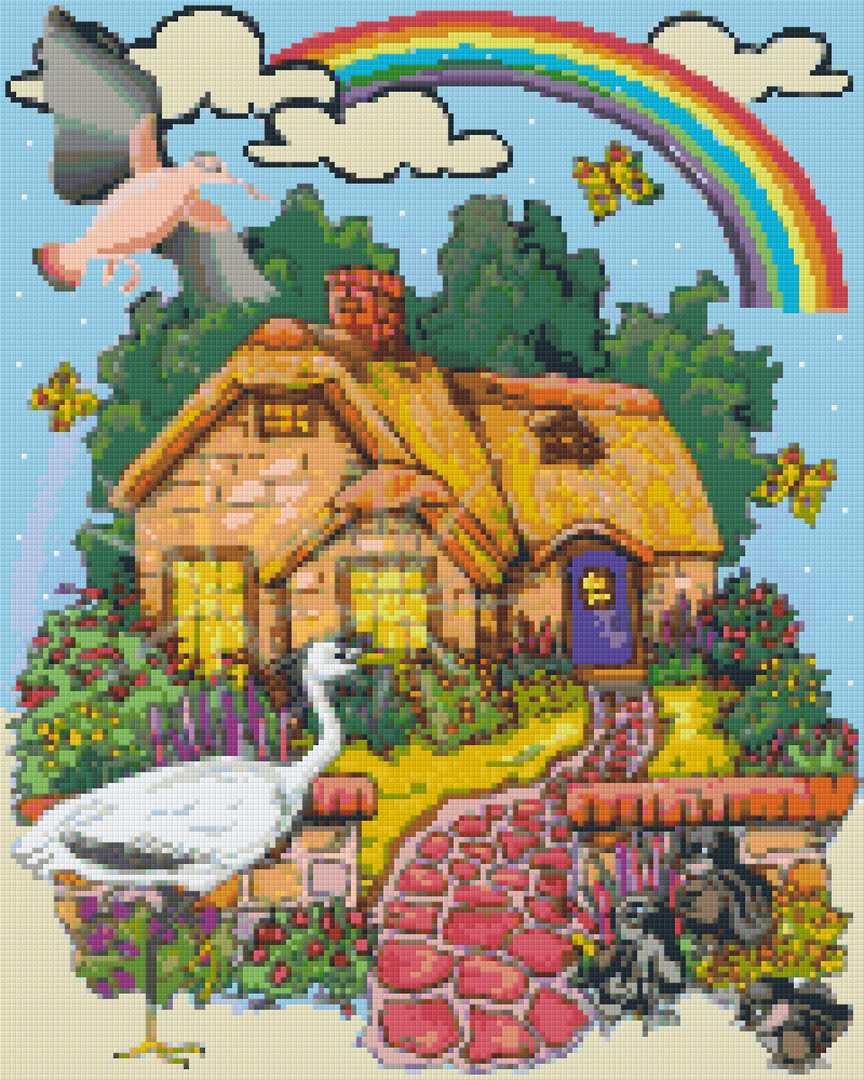 Rainbow Home Sixteen [16] Baseplate PixelHobby Mini-mosaic Art Kit image 0